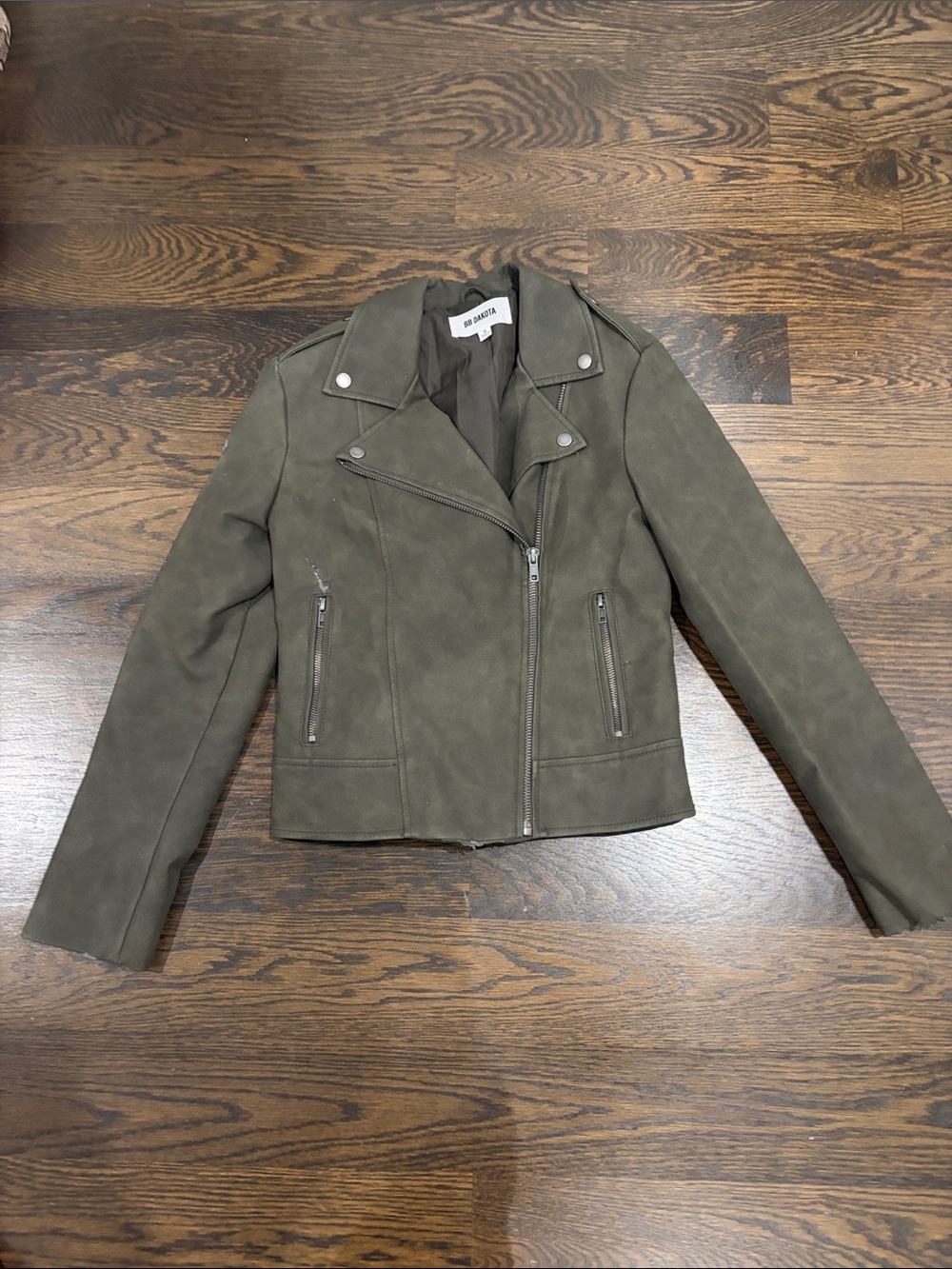 BB Dakota Olive Green Moto-Style Jacket